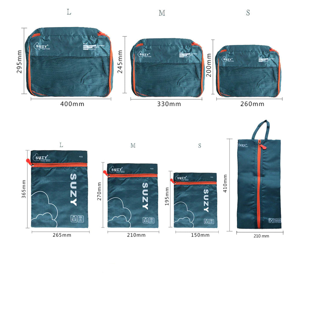6/7 Pieces Set Travel Storage Bags Waterproof Travel Organizer Portable Luggage Organizer Clothes Shoe Tidy Pouch Packing Set