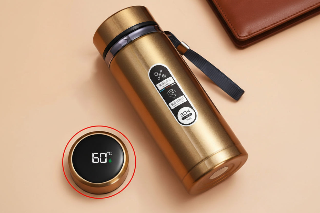 500Ml-1Liter Stainless Steel Thermos Bottle with LED Temperature Display Sus304 Tea Water Bottle Vacuum Flask Portable Cups