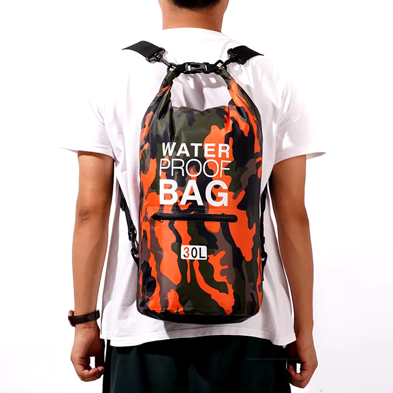 30L 15L Waterproof Dry Bags with Wet Separation Pocket Backpack for Kayaking Boating Swimming Outdoor Sports Bag XAZ9