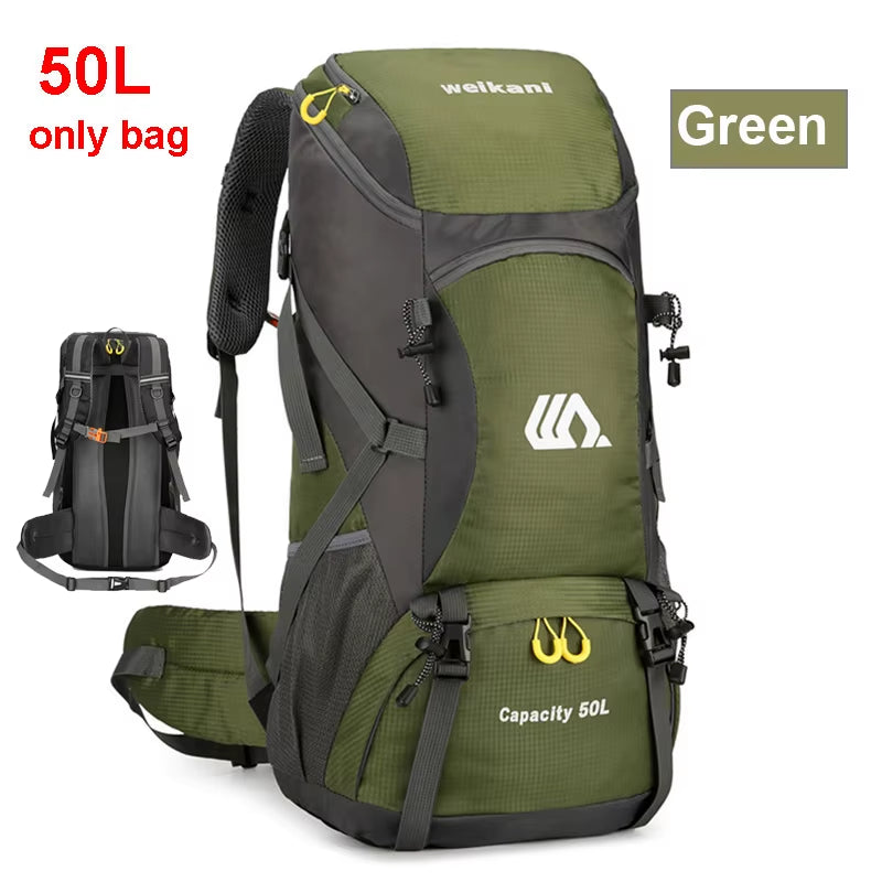 50L Travel Backpack Camping Men Large Hiking Bag Tourist Rucksack Waterproof Outdoor Sports Climbing Mountaineering Bag Luggage