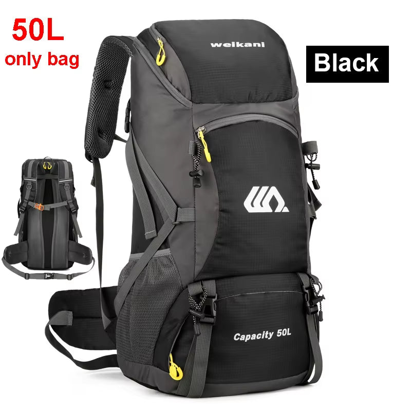 50L Travel Backpack Camping Men Large Hiking Bag Tourist Rucksack Waterproof Outdoor Sports Climbing Mountaineering Bag Luggage