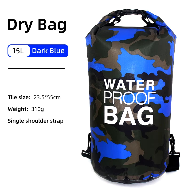 30L 15L Waterproof Dry Bags with Wet Separation Pocket Backpack for Kayaking Boating Swimming Outdoor Sports Bag XAZ9