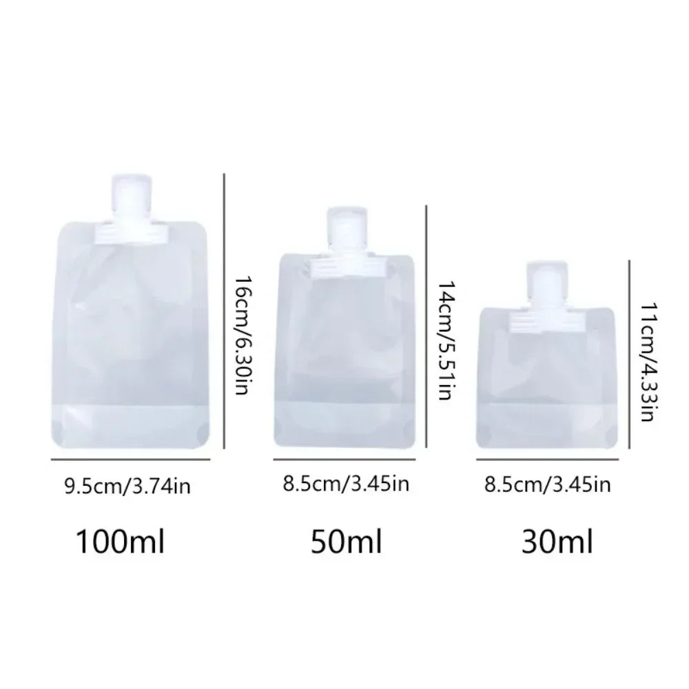 5Pcs Travel Bottles Empty Squeeze Bag Refillable Lotion Dispenser Bag Shampoo Toiletries Liquid Cosmetic Container Storage Pouch