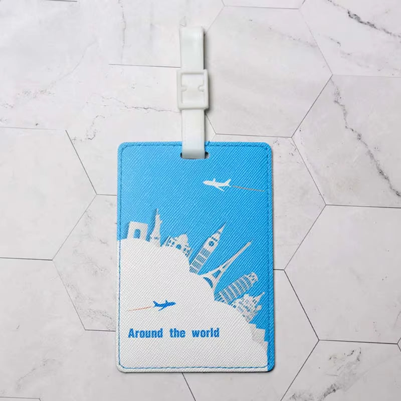 Creative World Map High Quality Travel Accessories Luggage Tag PU Suitcase ID Addres Holder Baggage Boarding Tag Portable Label