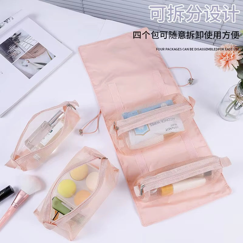 Detachable4 in One Makeup Bag Multifunctional and Minimalist Travel WOMEN'S Foldable Travel Cosmetics Storage and Washing Bag