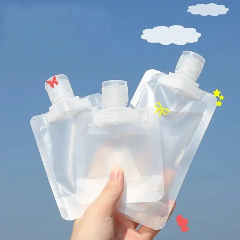 5Pcs Travel Bottles Empty Squeeze Bag Refillable Lotion Dispenser Bag Shampoo Toiletries Liquid Cosmetic Container Storage Pouch