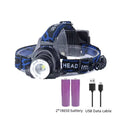 Powerful LED Headlamp Telescopic Zoomable Head Torch Outdoor Waterproof Rechargeable Fishing Camping Portable Headlight