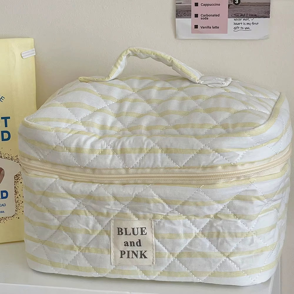 New Women Makeup Quilted Bag Ladies Tote Travel Organizer Cosmetic Storage Pouch Handbag Portable Simple Female Toiletry Bag