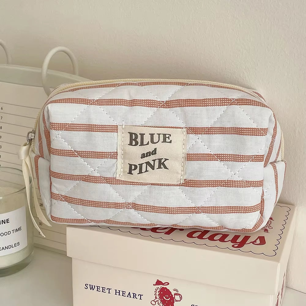New Women Makeup Quilted Bag Ladies Tote Travel Organizer Cosmetic Storage Pouch Handbag Portable Simple Female Toiletry Bag
