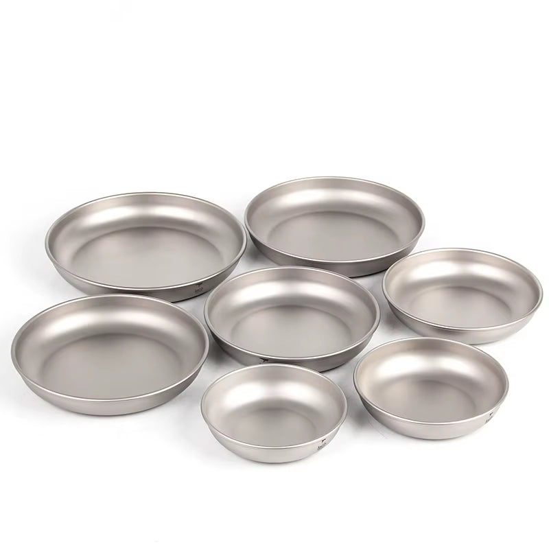 Keith Titanium Plate Sets Camping Titanium Dishes Saucer Outdoor Tableware Cutlery Camping Hiking Travel Plates Ti5371