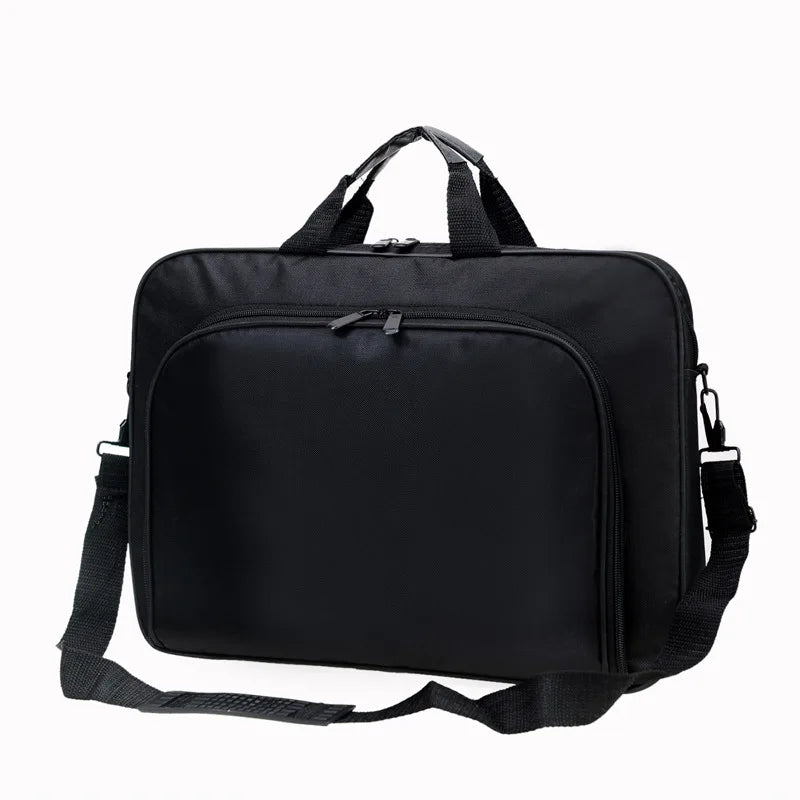 15.6" and 17" Laptop Bag - Professional Portable Nylon Computer Handbag with Zipper and Shoulder Strap