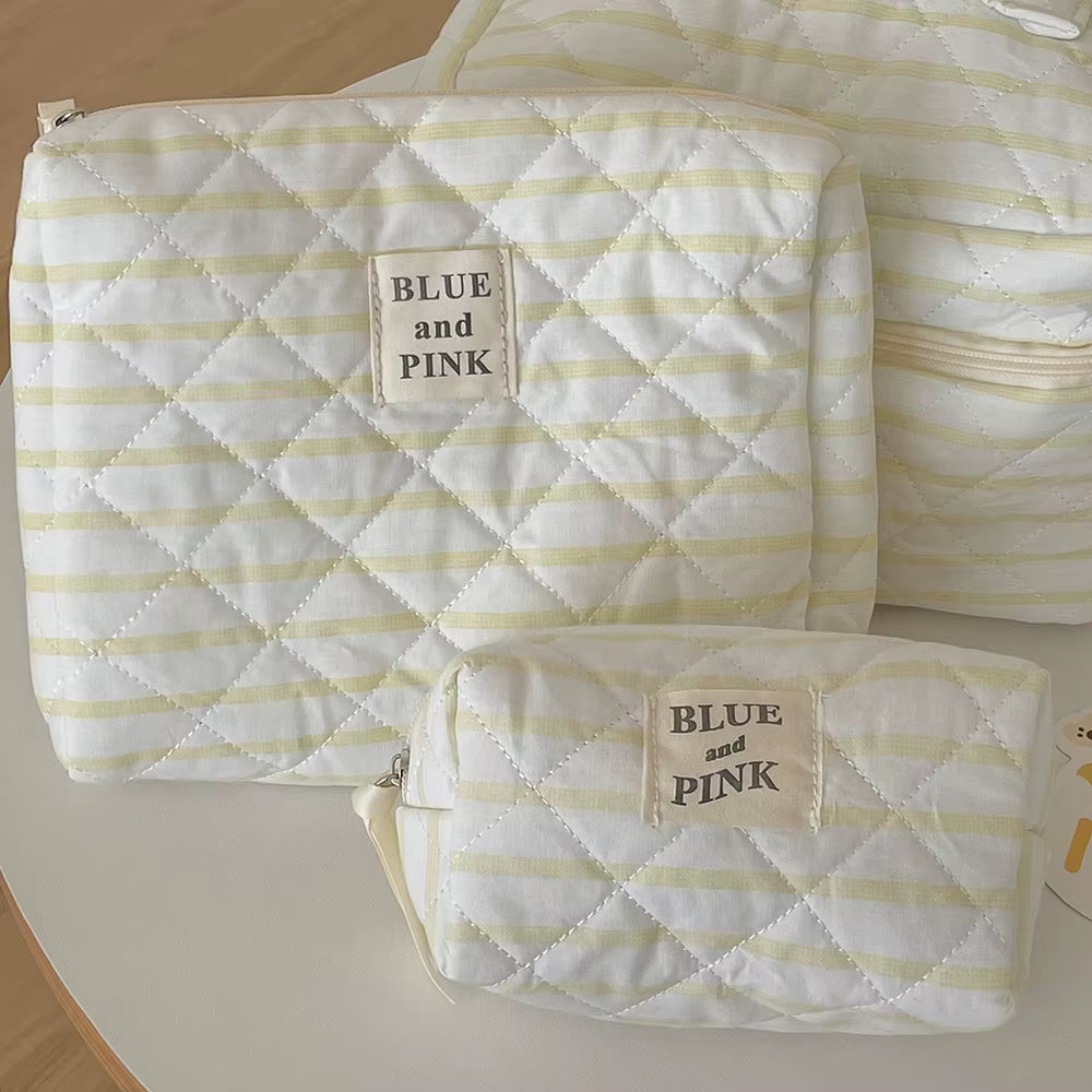 New Women Makeup Quilted Bag Ladies Tote Travel Organizer Cosmetic Storage Pouch Handbag Portable Simple Female Toiletry Bag