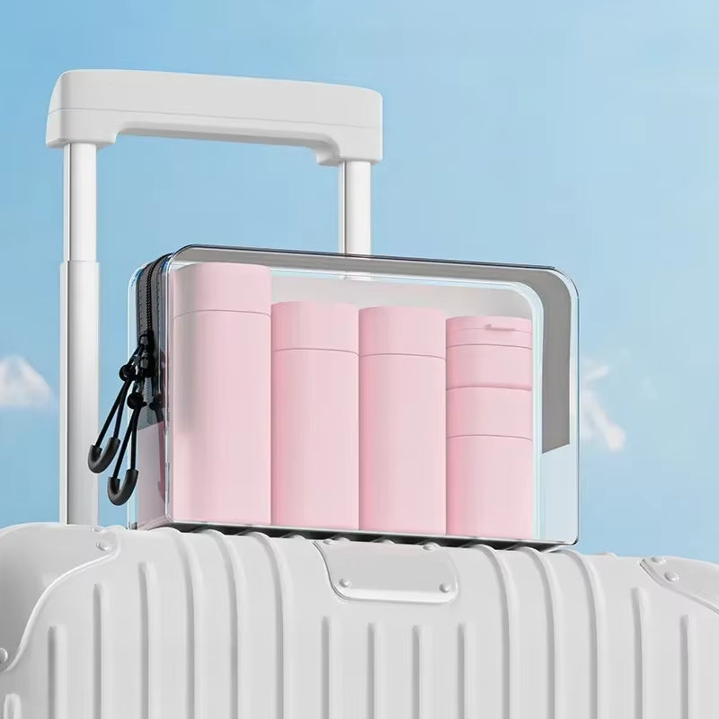 5Pcs Multiple Colors Portable Soft Touch Cream Travel Dispenser Bottles Set Lotion Cleanser Shampoo Bottles Makeup Organizer