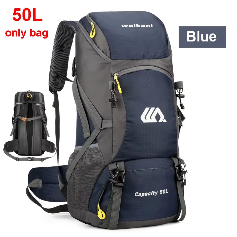 50L Travel Backpack Camping Men Large Hiking Bag Tourist Rucksack Waterproof Outdoor Sports Climbing Mountaineering Bag Luggage