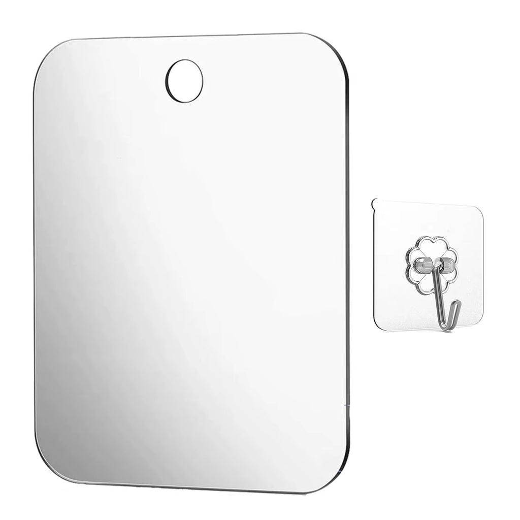 1Pc Acrylic Mirror with Wall Suction Shower Mirror with Razor Holder for Man Shaving Women Makeup Portable Travel Bathroom