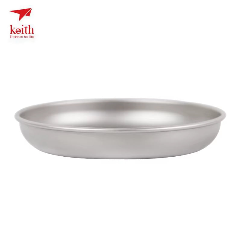 Keith Titanium Plate Sets Camping Titanium Dishes Saucer Outdoor Tableware Cutlery Camping Hiking Travel Plates Ti5371