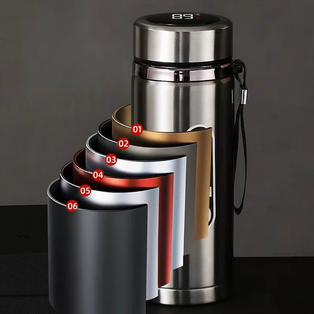 500Ml-1Liter Stainless Steel Thermos Bottle with LED Temperature Display Sus304 Tea Water Bottle Vacuum Flask Portable Cups