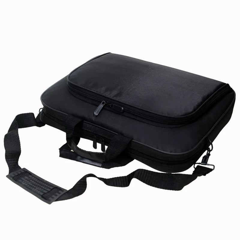 15.6" and 17" Laptop Bag - Professional Portable Nylon Computer Handbag with Zipper and Shoulder Strap