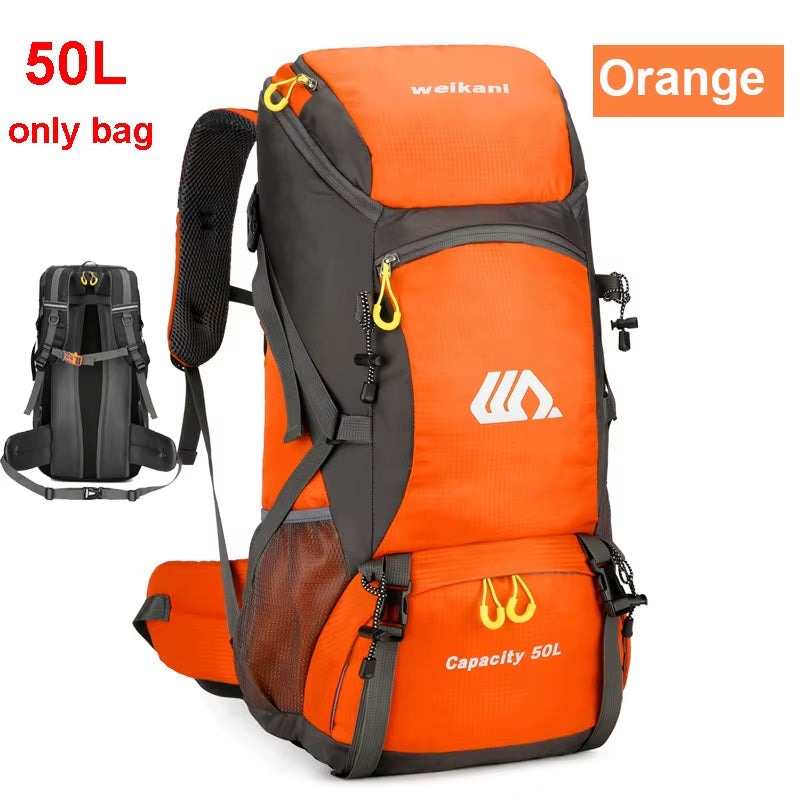 50L Travel Backpack Camping Men Large Hiking Bag Tourist Rucksack Waterproof Outdoor Sports Climbing Mountaineering Bag Luggage