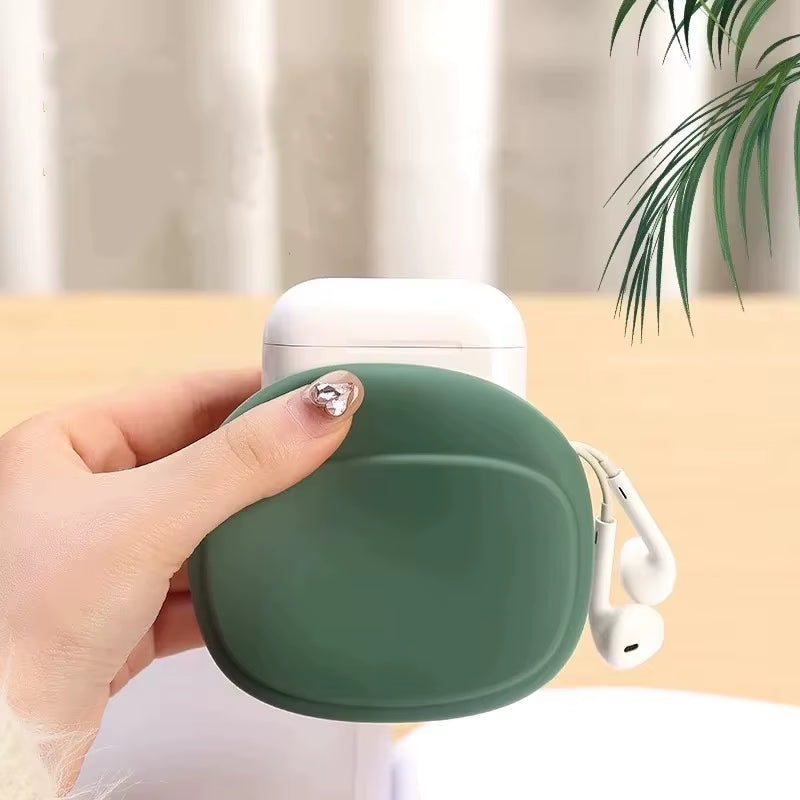 Silicone Earphone Data Cable Storage Box Mini Key Box Lipstick Mini Storage Bag Green Light Gray Red