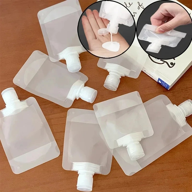 5Pcs Travel Bottles Empty Squeeze Bag Refillable Lotion Dispenser Bag Shampoo Toiletries Liquid Cosmetic Container Storage Pouch