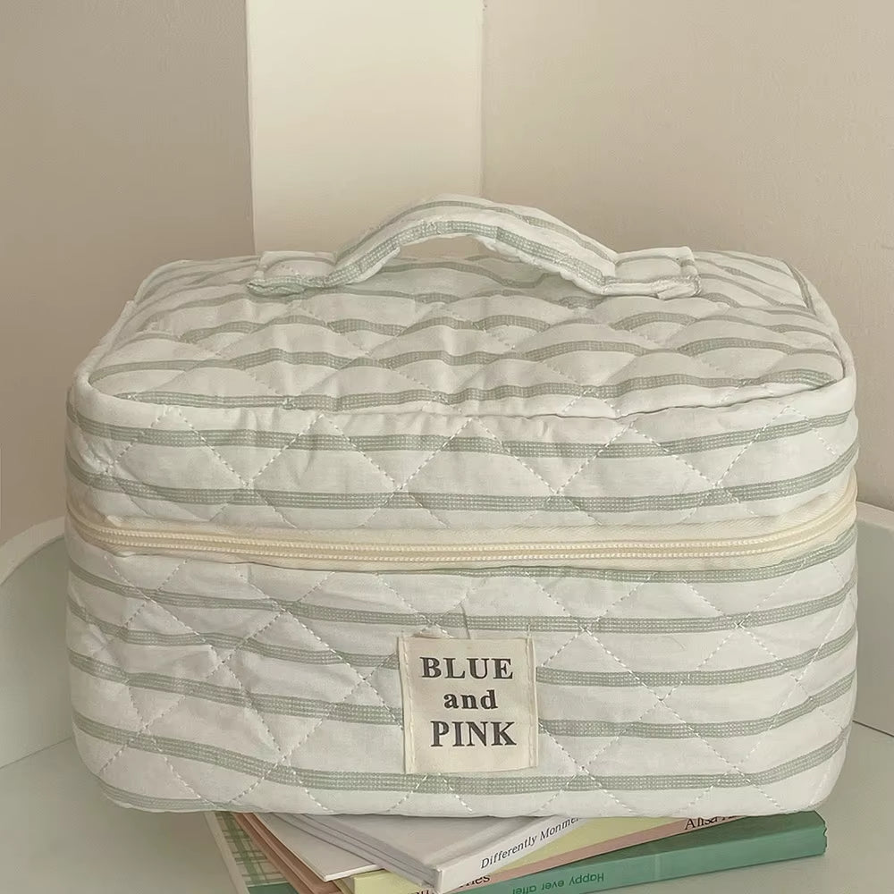 New Women Makeup Quilted Bag Ladies Tote Travel Organizer Cosmetic Storage Pouch Handbag Portable Simple Female Toiletry Bag